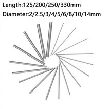 기계 부속 자재 베어링 스쿠류 커넥터 볼 밸브 샤프트 Stainles Steel Rod 1 2 3 4 5 6 8 10 14mm 리니어 메트릭 라운드로드 125 200 250 330, 250mm, 2.5mm 5pcs