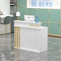 식당카운터 계산대 카운터 포스기 매장 인포데스크 가게 캐셔 프론트 소형 심플 32, 화이트대리석골드아연도금관