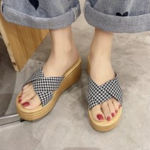 비바브 세련 가벼운 예쁜 통굽 여성 키높이 슬리퍼