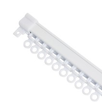 에코창 단선 커튼레일 화이트, 14자(220~420cm)