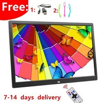 디지털액자 전자 프레임 액자 모니터Yulong-15 인치 LED 백라이트 HD 1280x800 전체 기능 디지털 사진 프레, 01 Black_01 USA Plug