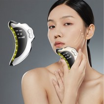 Tramx 페이스 마사지기 RF 고주파마사지기 ems 미세전류 갈바닉 마사지기 괄사 마사저기 리프팅 진동 LED 컬러 라이트 케어 USB충전식, 화이트