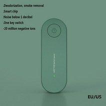 휴대용 공기 청정기 음이온 샤오미 이오나이저 클리너 먼지 담배 연기 제거기 화장실 탈취제 미사용, Green, CHINA, 미국