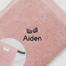 네임코코 어린이집 수건 네임 자수수건 타올 코마사 40수 네임타올, 1매입, TW10C-수건(날개)-핑크