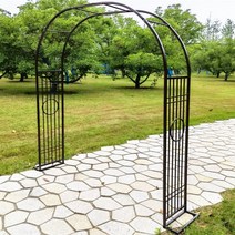정원 화단 텃밭 옥상 야외 식물 프레임 유럽식 펜스지지대 철제 덩쿨 오이 포도 아치형 넝쿨식물 아치대문 터널형, B.구릿빛[폭 1.8 높이 2.3] + 크다
