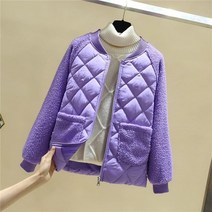 자켓 경량 루즈핏 숏 파카 코튼 패딩 인조 외투 여성용 4XL 겨울