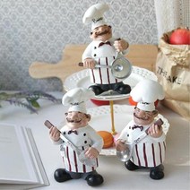 카페 빵집 레스토랑 뚱보쉐프3종 장식품 부페 선반장식 개업선물 가게