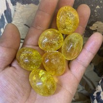 브라질 옐로우 크리스탈 세팅 원석 골드 어항 화분 경관 장식 천연석 크리스탈 보석 홈 인테리어 선물 에너지석 미네랄 표본 힐링 명상건강, 레몬 노란 손잡이 하나.