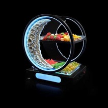 LED 불빛 나오는 과일 그릇 술집 과일 안주 조명 접시, 블루