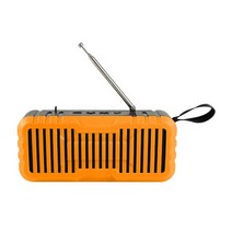 진공관라디오 fm 태양 휴대용 블루투스 호환 무선 스테레오 라우드 스피커 지원 tf 카드 usb led 손전등, 주황색