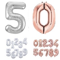 파티셔스 숫자풍선(소형) 다이소숫자풍선 실버 로즈골드 500일 세돌 두돌생일상, 8