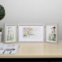 3단접이식액자 포토테이블 우드프레임 세우는액자-114