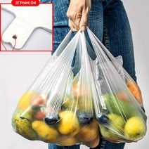 마트 마켓 70매 손잡이형 검정비닐 6호 쓰레기봉투 약국비닐 마트봉투, 청유백
