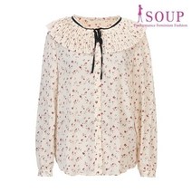 플로럴 플리츠 칼라 블라우스(SW8LSM2)