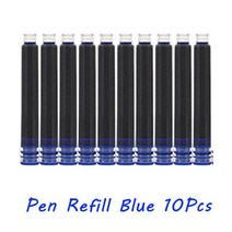 10Pcs 3 4Mm 일회용 만년필 잉크 카트리지 펜 리필 검정/빨강/파랑 세트 학교 사무용품 편지지 선물, 02 10pcs blue, 한개옵션1