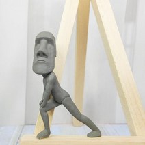 모아이석상 재밌는 장난감 장식용 소품 석상 7cm 인테리어 스트레칭 특이한 선물 인형 독특한 모아이, 활걸음 조금 서 있을 수 없으니, 약 6CM