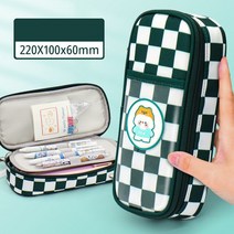 스미글 바둑판 격자 천 연필 케이스 학생 대용량 문구 가방 투명 펜 삽입 학교 용품 선물, [05] A5