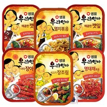 샘표 우리엄마 반찬 실속 5종 6개입( 깻잎 매콤한맛 2입 + 쇠고기 장조림1 + 더덕 장아찌1 + 명태채 볶음1 + 멸치볶음1), 1세트