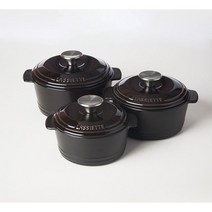 하이라이트 무균열 뚝배기 내열냄비 3종 계란찜 찌개, 블랙 14
