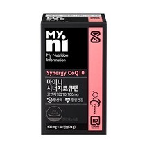 마이니 시너지 코큐텐 항산화 영양제 코엔자임Q10 가네까사 원료 코엔자임 큐텐 활력 보충제 항산화제 건강기능식품 보조제, 일동제약 마이니 시너지 코큐텐 60회, 1개