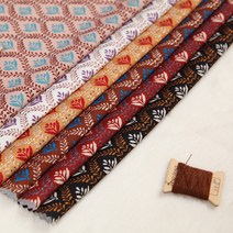 나염 폴리원단 블라우스 원단 의류원단 나뭇잎 패턴 소품만들기 패브릭원단 홈패브릭 6종, QDC, 베이지