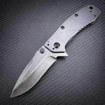 Kershaw 1556 Cryo II 플리퍼 보조 포켓 접이식 칼 3.25 인치 비드 블라스트 플레인 블레이드 스테인레스 스틸 손잡이 사냥, [02] Stonewash