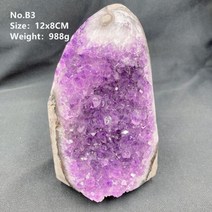 천연 우루과이 자수정 클러스터 미네랄 표본 딥 올렛 쿼츠 블록 홈 장식용 불규칙 돌 1PC, 브라운