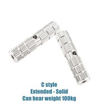 자전거 보조발판 발받침 페달 1 쌍 차축 발 받침대 못 미끄럼 방지 알루미늄 합금 bmx 산악 도로 사이클링 전면 후면, 길어진 은색