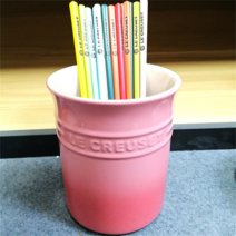 쿨러쉬 레크루제 프렌치 사기 주방 액세서리 주걱자리 수저통 가정용 컬러 나이프와 포크스푼 수납, 핑크 젓가락 도구 홀더