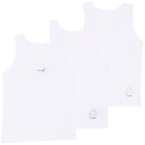 키즈라인 소라 런닝 3매입 자카드 아동런닝 주니어속옷 여아동 유아동런닝 아동 면런닝 초등학생 아동속옷