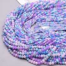 혼합 색상 2mm 3mm 4mm 크리스탈 론델 비즈면 처리 된 유리 비즈 쥬얼리 만들기위한 스페이서 DIY 팔찌, 3mm 130pcs, 21