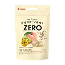 롯데 제로 후르츠 젤리 52g 피치앤키위 무색소 무설탕, 14개