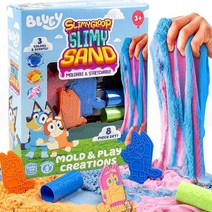 Horizon Group USA Bluey SLIMYGLOOP 슬라임 샌드 몰드 앤 플레이 창작 8피스 감각 모래 놀이 세트 3가지 향 색상 만 3 4 5 6 7 8세 아동용 감각 활동 멀티