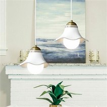 루체아 웨이 2등 펜던트조명 도자기등 LED 식탁등 인테리어조명, 화이트/전구미포함