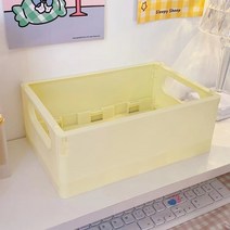 드레스룸정리 리빙 박스 팬트리 수납 옷방 정리 수납함 정리함 플라스틱 침대밑 수납장 트레이 드레스룸 서랍장 스토리지 주최자 책 잡화 데스크탑 플라스틱 접이식 쌓을 수있는 장난감, 노란색, l