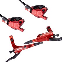자전거브레이크패드 디스크 로터 레버 유압 케이블 캘리퍼 ztto mtb 4 피스톤 m840 with cooling full meatal pad cnc tech 미네랄 오일 am, 페어 레드 쿨링
