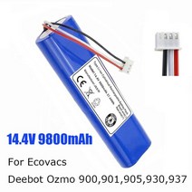 로봇 청소기 배터리 ecovacs deebot ozmo 900 901 905 930 937 14.4v 6800mah, 9800mAh