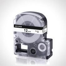 (알(R)전산) EPSON 호환 라벨테이프 (테이프넓이 색상선택후 구매), 흰색바탕/검정글씨SS12KW, 넓이12mm
