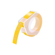 페이지라벨기 송장프린터 라벨링기 스티커출력기 네임 Ninef 1Ps 3D 라벨 테이프 엠보싱 /12mm 호환 Dymo, 06 White on Yellow_01 9mm, 1개