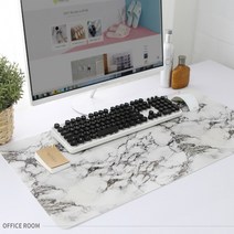 제이와이홀딩스 고급 인테리어 대리석 무늬 책상 장패드 깔판 가죽 데스크매트, 블랙마블