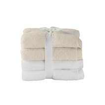 코마사 매일쓰는 세면타올 4P (컬러 택1), 라이트그레이+그레이