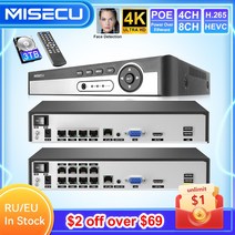 MISECU-얼굴 감지 비디오 레코더 H.265 4CH 8CH 1080P 5MP 8MP 4K, 03 2T_01 8CH