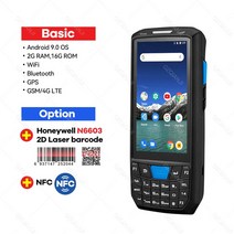 카드결제기 안드로이드 9.0 PDA 견고한 핸드 헬드 터미널 데이터 수집기 무선 1D 2D QR 레이저 바코드 스캐, 06 2D Honey NFC_03 UK