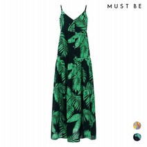 머스트비 여성 야자수 뷔스띠에 어깨끈 원피스