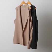 아이우먼 빅사이즈사랑해요 I928L207 모던오픈카라베스트 BG