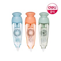 델리 노크식 수정테이프 원터치 화이트 리필 포함, 핑크(EH363)