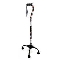 [노인장기요양] 복지용구 일자형 등산용 노인 어르신 지팡이 보행보조용품 다족형 SKL-020, 꽃무늬, 1개