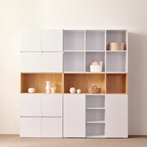 서진퍼니처 쿠잉 800 다용도 수납장, 크림화이트(무광), (상부장)800-4