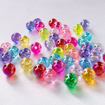 (B-12)(50g) AB 컬러 투명볼 팔찌 비즈 만들기 재료 부자재, 6mm, 5.핑크1
