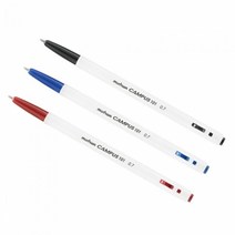 문화 캠퍼스101 볼펜 0.7mm 저점도 한다스 12개입, 빨강